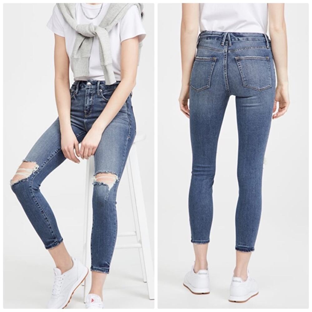 Good American Women's Good Legs Skinny Crop Jeans‎ Size 28